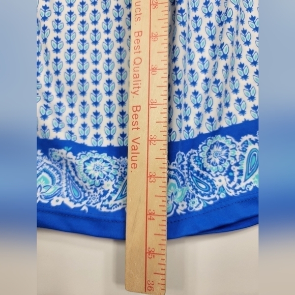 Jude Connaly Scarlett Dress Blue White A-Line Skirt Elastic Waist Sleeveless S - Picture 8 of 10